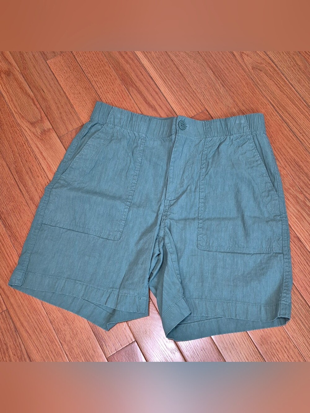 Lands' End Linen Olive Green Shorts
